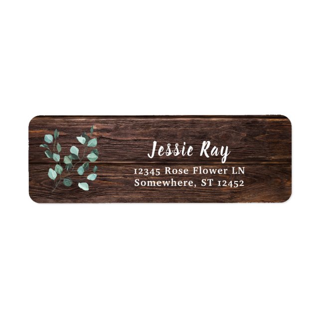 Returadressen Eucalyptus & Wood Greenery Returadress Etikett (Framsidan)