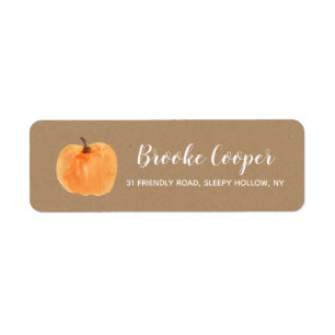Returadressen Fall Höstpumpkin Kraft Returadress Etikett