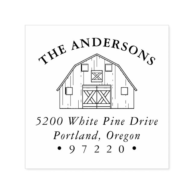 Returadressen Family Farm Barn Självfärgande Stämpel (Design)