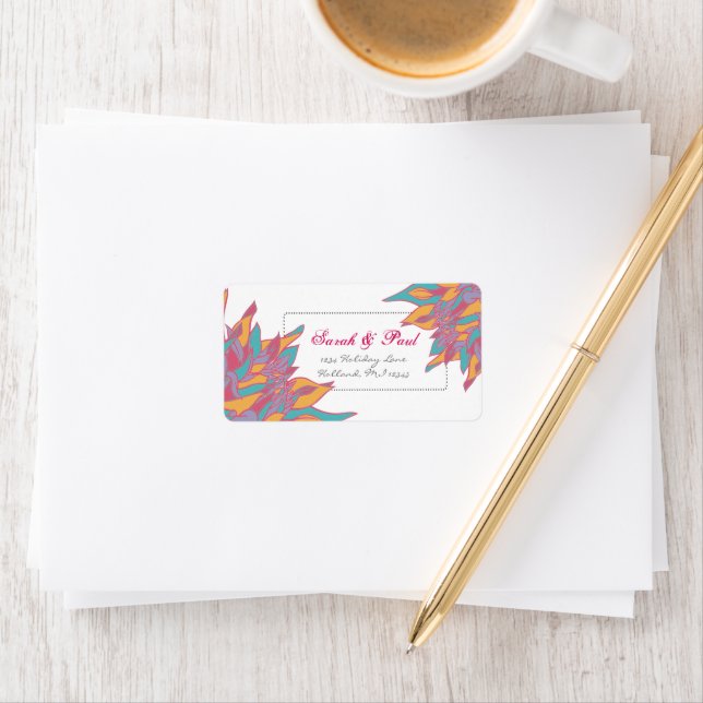 Returadressen Färgad Flowers i Bright 2011 Vår Adressetikett (Insitu)