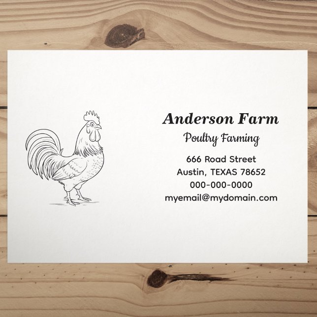 Returadressen Farm Tupp Självfärgande Stämpel (Farm Rooster Return Address Self-inking Stamp)