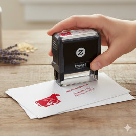 Returadressen Farmer Cow Silhouette Självfärgande Stämpel