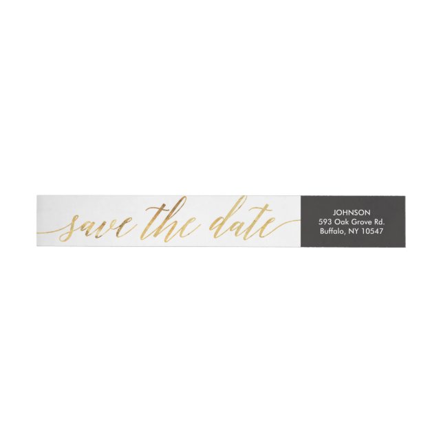 Returadressen Faux Gold Foil med kalligrafi Etikettband (Individual)