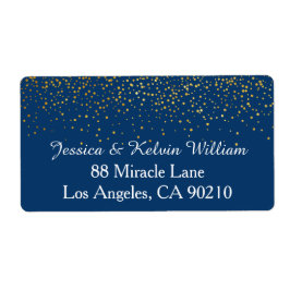 Returadressen Faux Guld Confetti Dot Bröllop Fraktsedel