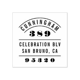 Returadressen Fet Nummer Retro Typography Stämpel