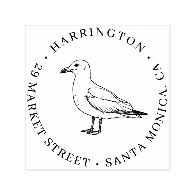 Returadressen Fiskmås-familjen - Kustvatten Självfärgande Stämpel (Design)