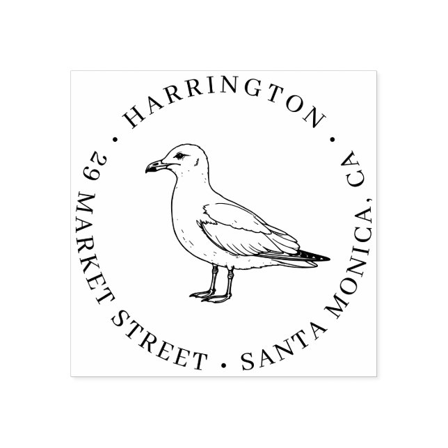 Returadressen Fiskmås-familjen - Kustvatten Stämpel (Tryck)