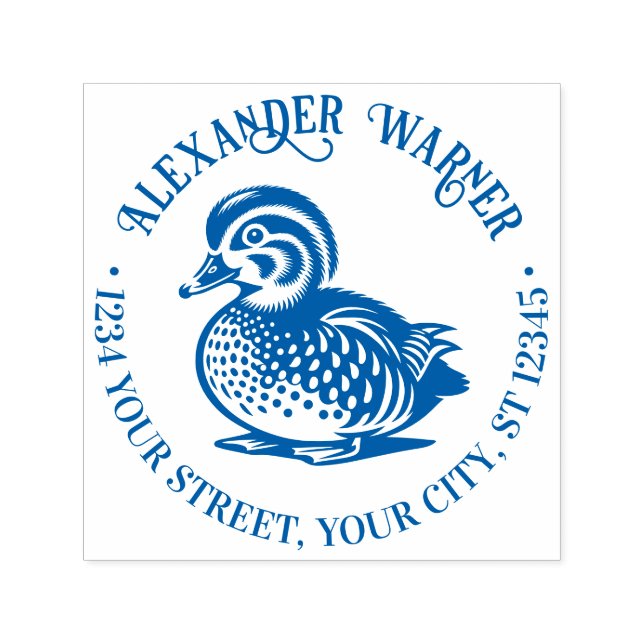 Returadressen Fluffy Baby Anka Anka Bibliotek Namn Självfärgande Stämpel (Design)