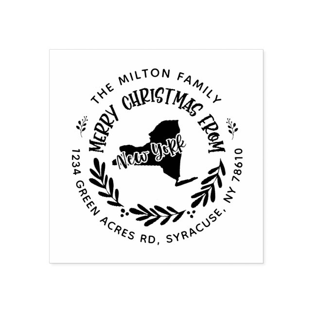 returadressen för det nya god jul stämpel (Tryck)