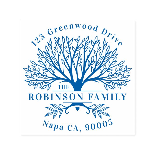 Returadressen för eget namn, naturfamiljen Träd Självfärgande Stämpel (Design)