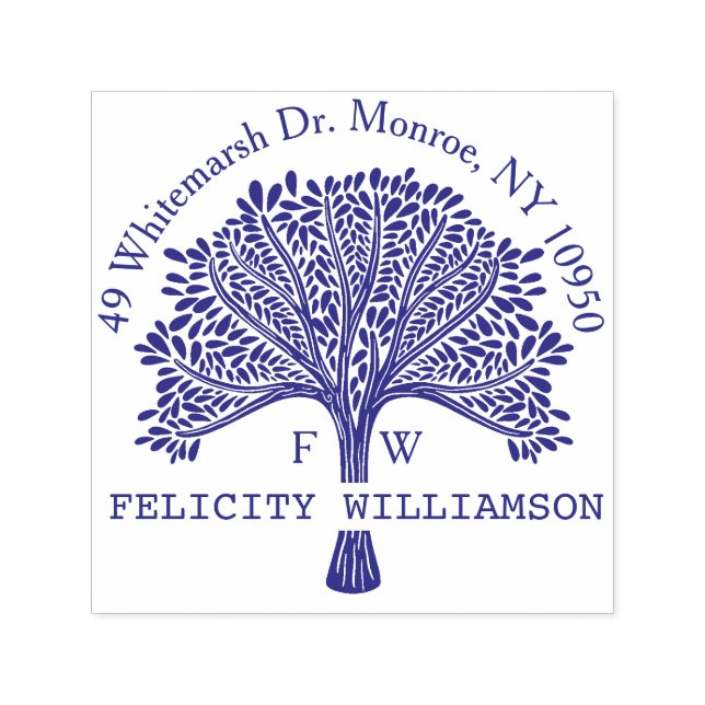 Returadressen för eget namn, naturfamiljen Träd Självfärgande Stämpel (Design)