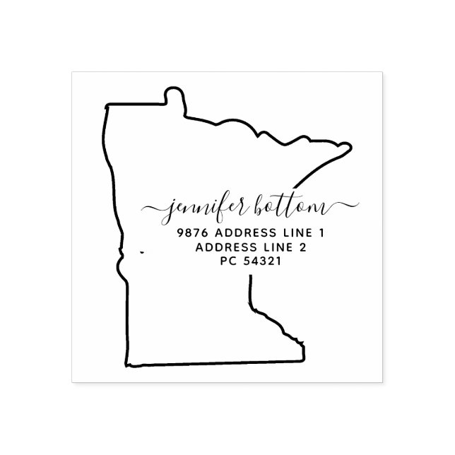 Returadressen för familjen Minnesota karta Stämpel (Tryck)