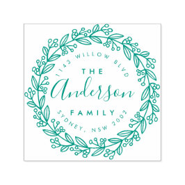 Returadressen för Hand plockade Blommigt WAN-famil Självfärgande Stämpel