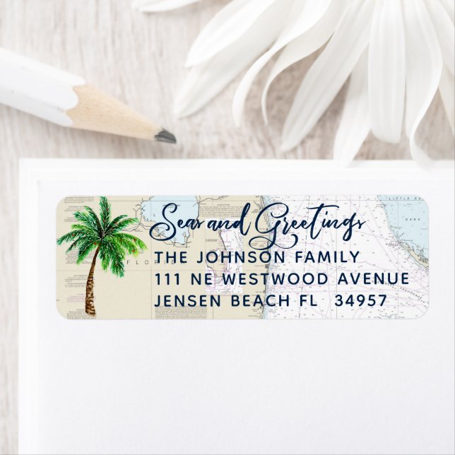 Returadressen för havs och Hälsning Nautisk Helgda Returadress Etikett (Insitu)