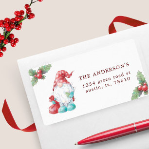 Returadressen för Julgrum Holly Plant-familjen Adressetikett