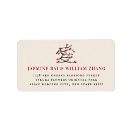 Returadressen för kinesiska Ai Kärlek Red Cherry B Adressetikett