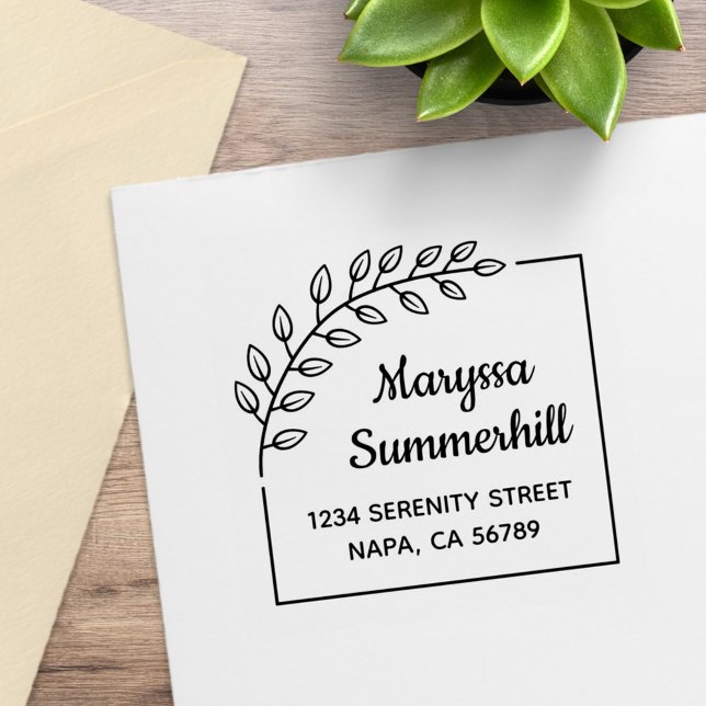 Returadressen för krans i hörnet Gren Stämpel (Skapare uppladdad)