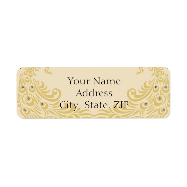 Returadressen för peacock Elegance-årsdagen Returadress Etikett (Framsidan)