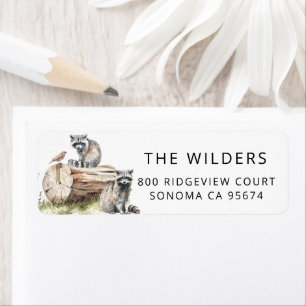 Returadressen Forest Watercolor Woodland Animals Returadress Etikett