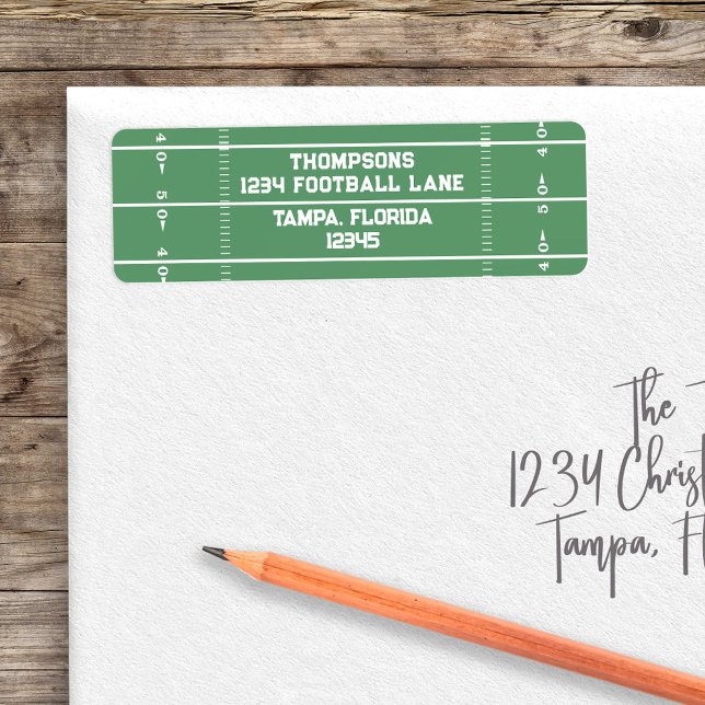 Returadressen Fotboll Fält Anpassningsbar Returadress Etikett (Football Field Custom Return address label,)