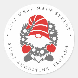 Returadressen Garland-julafton Runt Klistermärke