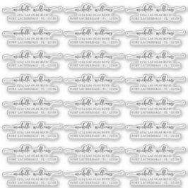 Returadressen Genomskinlig Elegant i klassiskt skr Klistermärken