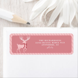 Returadressen Girly Rosa Reindeer jul Returadress Etikett