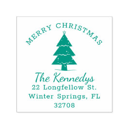 Returadressen god jul Gräs Träd Namn Självfärgande Stämpel