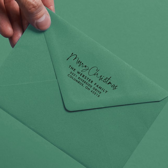 returadressen god jul roligt helgdag självfärgande stämpel (Skapare uppladdad)