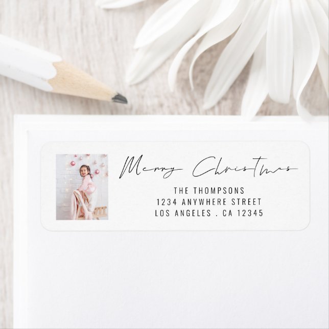 Returadressen god jul Script Photo Returadress Etikett (Insitu)