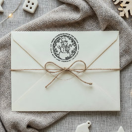 RETURADRESSEN GOD JUL SNÖGUBBE i NAMN Självfärgande Stämpel