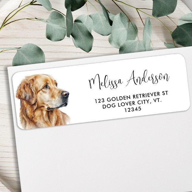 Returadressen Golden Retriever Hund älskare Pet  Returadress Etikett (Skapare uppladdad)