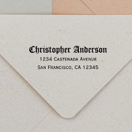 Returadressen Gothic Calligraphy Script Självfärgande Stämpel