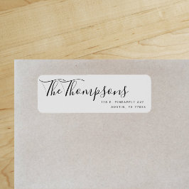 Returadressen Grått för efternamn för anpassningsb Returadress Etikett