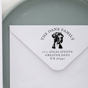 Returadressen Great dane Hund Family Namn Stämpel