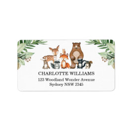 Returadressen Greenery Woodland Forest Animals Adressetikett