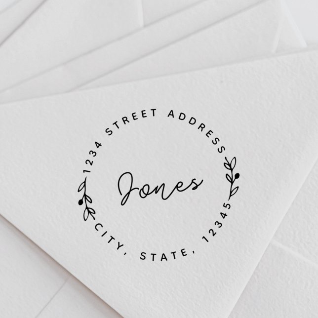 Returadressen Hand plockade-familjen i Namn-Stil Självfärgande Stämpel (Skapare uppladdad)