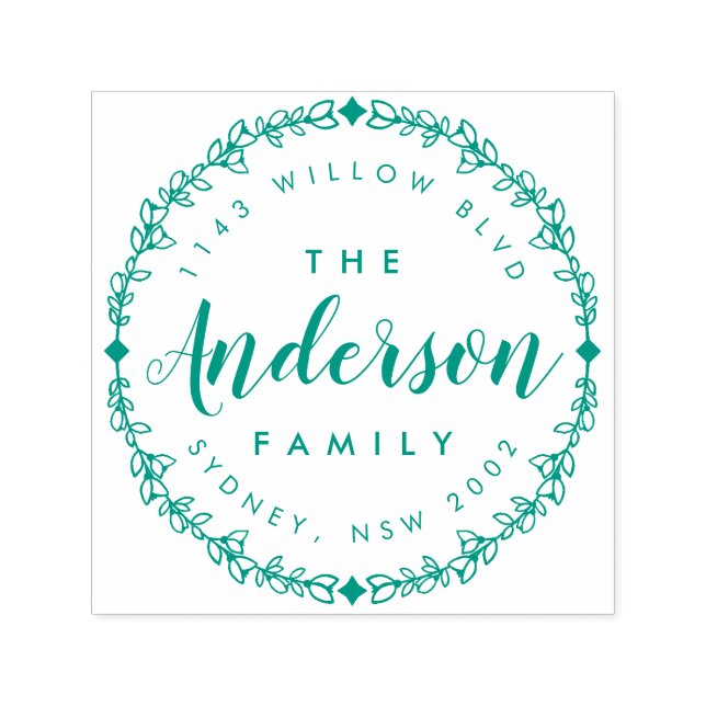 Returadressen Hand plockade Rustic Script Family Självfärgande Stämpel (Design)