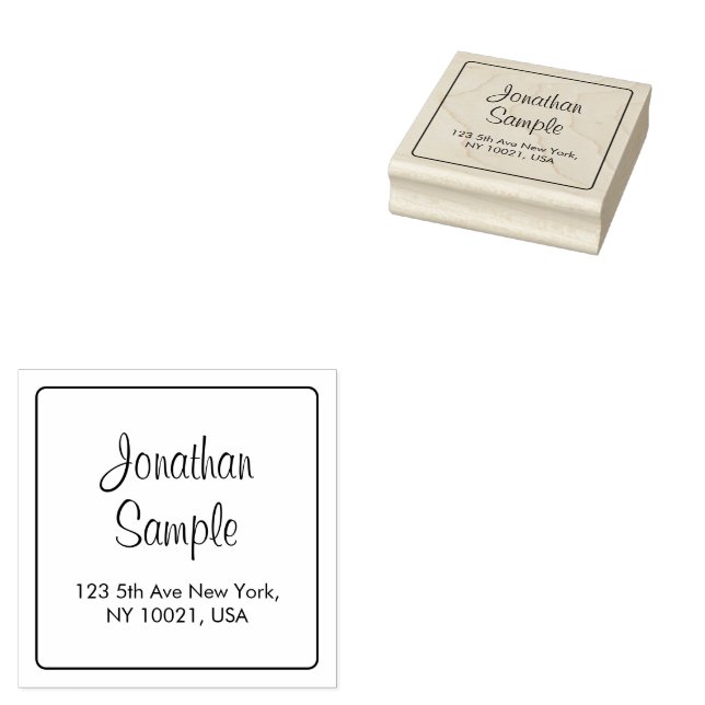 Returadressen Hand Script Anpassningsbar Template  Stämpel (Stämplad)