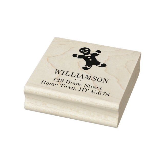 Returadressen helgdag Pepparkaksgubbe fyrkant Stämpel (Stämpel)