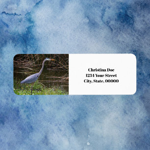 Returadressen Heron Bird Photo Personalize Returadress Etikett