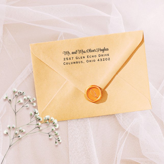 Returadressen High Stil Script Självfärgande Stämpel (Stylish, time saving address stamp)