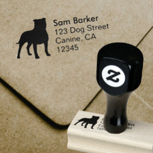 Returadressen Hund av Stafford Bull Terrier Stämpel