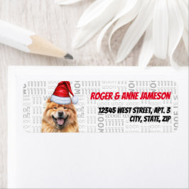 Returadressen Jul Chow Chow Santa Hund Returadress Etikett