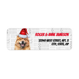 Returadressen Jul Chow Chow Santa Hund Returadress Etikett
