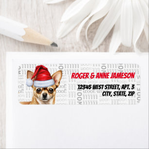 Returadressen Jul Fawn Chihuahua Santa Hund Returadress Etikett