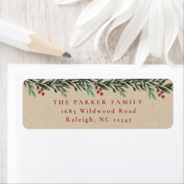 Returadressen Julgarland Watercolor Returadress Etikett