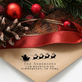 Returadressen jultomten Reindeer Självfärgande Stämpel