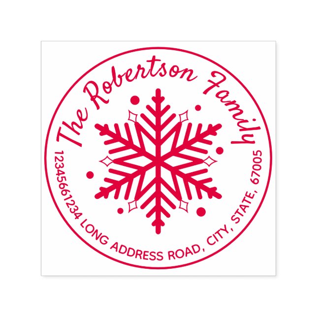 Returadressen Julvinter Snowflake Självfärgande Stämpel (Design)