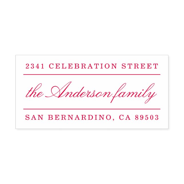 Returadressen Klassisk familjskript i Namn Självfärgande Stämpel (Design)